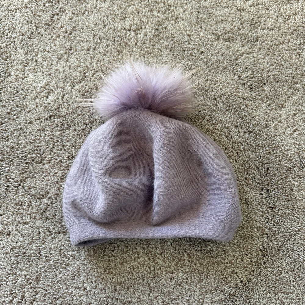 Purple Cashmere Ancora Blend Pom Beret